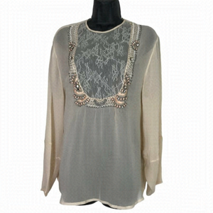 Elizabetta Franchi Sheer With  Lace And Jewels Size 42
